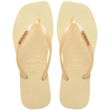 Chinelo Havaianas Slim Square Logo Metallic Feminino – Creme
