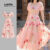 (Lovito Refine) Vestido Elegante em Camadas com Bloqueio de Cores para Primavera/verão para mulheres LR13L094