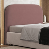 Cabeceira Cama Box King 195cm Orgânica Lanna W01 Suede Rosê – Lyam Decor