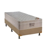 Conjunto Box Solteiro: Colchão Molas Ortobom SuperPocket Fort Airtech Spring + Base CRC Suede Clean(88×188)