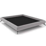 Cama Casal Queen Base Box Pés de Ferro Estilo Industrial 176cm Otto P05 Veludo Cinza – Lyam Decor