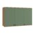 Armário Aéreo Celeste Kappesberg 100% MDF 3 Portas Nogueira/Verde 120cm