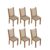 Kit 6 Cadeiras Rustic Crema Pérola Madesa 4291