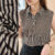 Lovito Camisa Casual com Top Button Confortável e Macia Ideal para Primavera/verão para mulheres L138ED389