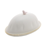 Manteigueira Wolff Birds de Porcelana Branco 16cm x 10cm