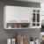 Armário Aéreo Modulado Vazado Com Vidro Fidelitá Viena 120cm 3 Portas Branco