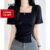 (Trendy) Lovito Camiseta Elegante Verão Verão Dividida Para Mulheres L91ED094 (Multicolorido)