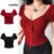 Lovito Camiseta Casual Com Laço Liso Frontal Plissada Para Mulheres L87ED215