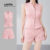(NEW) (Lovito Refine) com Estrutura de Botões  Linha Primavera/verão  Blusa Rosa e Shorts para Mulheres LR13E060