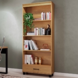 Estante para Livros 1 Gaveta 3 Prateleiras 100% Mdf Freijó C57 – Pradel