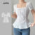 Lovito Camiseta Elegante Levemente Transparente Amarração Frontal Primavera/verão Off-white Camiseta Feminina L138ED075