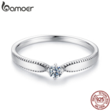 Anel De Prata Esterlina 925 Bamoer Brilhante Moissanite Joia Presente Para Mulheres