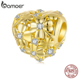 Bamoer 925 Prata Esterlina Charme Ouro Trevo De Quatro Folhas Pingente Pulseira Presente Para Mulher