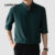Lovito Camisa Casual de Botão Primavera/verão Camisa Verde Escura para Homens LNE110020
