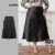 (Trendy) Lovito Saia Curva Plus Size Elegante Saia Básica Lisa Para Mulheres LBL17755