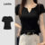 Lovito Camiseta Elegante Simples Para Uso Diário Camiseta Preta Para Uso Diário Primavera/verão Para Mulheres L138ED045