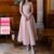 (Trendy) Lovito Vestido Elegante Linha Estrutura Verão/Primavera Vestido Para Mulheres L113MD508
