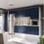 Cozinha Modulada Celeste Kappesberg 100% MDF Branco/Azul 360cm