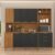Armário de Cozinha Compacta Fidelitá Provença 219cm 9 Portas 2 Gavetas Freijó/Chumbo
