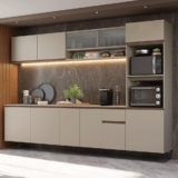 Armário de Cozinha Completa 300 cm Suspenso Crema Nice Madesa 04