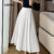 (Trendy) Lovito Saia simples plissada lisa elegante para mulheres L132ED563