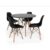Mesa 90cm 4 Cadeiras Eames Eiffel Pés De Madeira Preta
