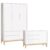Cômoda Com Porta E Guarda Roupa Infantil 3 Portas New Classic Branco Com Pés Madeira Natural – Reller