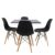 Kit Mesa Eiffel Preta Quadrada 80cm + 04 Cadeiras Eiffel
