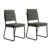 Cadeira Sala de Jantar 1736 Aço Kit 2 Uni Preto/Linho Grafite/Courano Preto – Carraro