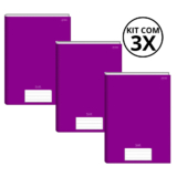 Kit Com 3 Caderno Brochura 96 Fls Pautado Capa Dura – Stiff KITS:KIT 03