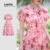 (Lovito Refine) Vestido Elegante com Babado Laço Na Frente de Caimento Leve para Mulheres LR12L114