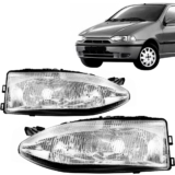 Farol Palio 96 97 98 99 2000 Cromado Lente Policarbonato