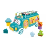 Brinquedo Infantil Ônibus Musical Verde com Xilifone Fenix Educativo Bebê Coordenação Desenvolve