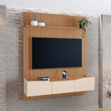 Painel Côte 100% MDF 3 Portas Basculante p/ TVs de Até 55 Polegadas