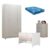 Quarto De Bebê Louise 4 Portas Com Berço Doce Sonho 100 Rodízios Branco Brilho E Colchão – Ajl