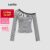 (Trendy) Lovito Camiseta Casual Listrada Colorblock Ombro Frio Camiseta De Verão Para Mulheres L110AD1497