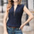 (New) Lovito Blusa Casual com Zíper para Primavera/verão para mulheres L143AD674