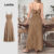 (New) Lovito Vestido Boho Dobrado de Primavera/verão para mulheres L143EDD037