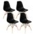 Kit Com 4 Cadeiras Charles Eames Dsw Preta – Base Madeira