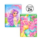 Kit Com 02 Cadernos Brochura 80 Folhas Fada – Jandaia CAPA:Roxo/Rosa