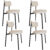 Kit 04 Cadeiras Estofada Para Sala de Jantar Astrid Preto C01 Linho Palha – Lyam Decor