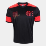 Camiseta Flamengo Retrô Zico Masculina – Preto e Vermelho