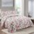 Kit Cobre Leito Colcha Mix Queen Estampado Dupla Face Floral 3 Peças – Sirlene – Rosa