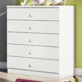 Cômoda de Bebê Bala de Menta 5 Gavetas Branco – Henn