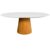 Mesa De Jantar Cone Oval 137×90 Cm Tampo Laca Branca Base Freijó Cor Marrom