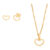 Conjunto Rommanel Coração Pingente + Corrente + Brinco K06