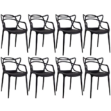 Kit com 8 Cadeiras Masters Allegra Preta