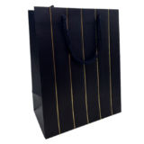 Sacola de Papel para Presente Listras Almofadadas – Azul – 32x26x12xcm – 1 unidade – Rizzo