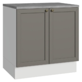 Balcão de Cozinha 80 cm 2 Portas Branco/Cinza Vik Madesa