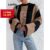 (Trendy) Lovito Suéter Casual Listrado Colorblock Para Mulheres LNL55321